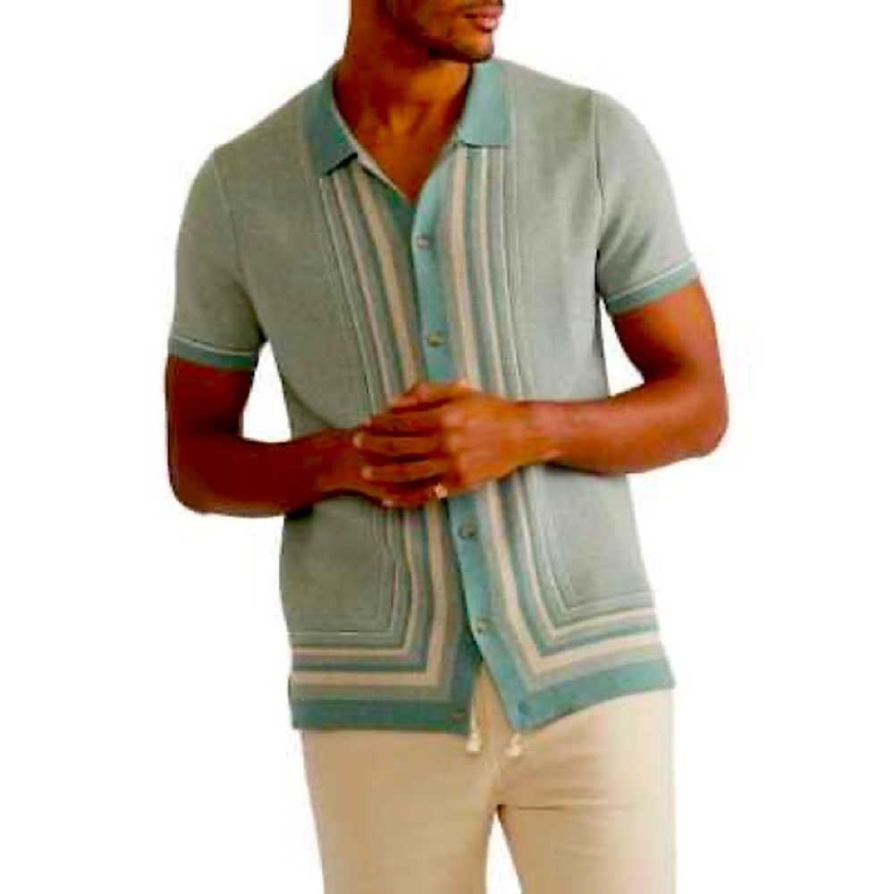 Marine Layer Ethan Sweater Button-Down Shirt - Size Large